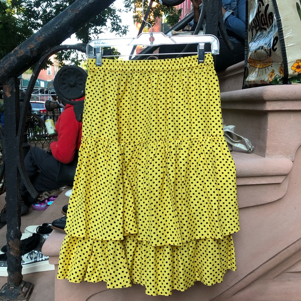 Yellow and Black Polka Dot Flaminco Skirt - Picture 2 of 2